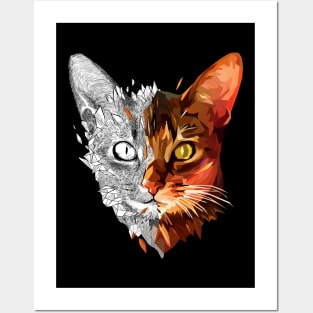 GeoSketch Cat Posters and Art